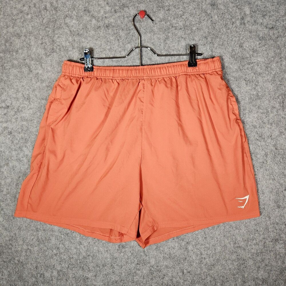 Gymshark Womens Orange Athletic 5" Inseam Gym Shorts Running Crosstrain Size XXL